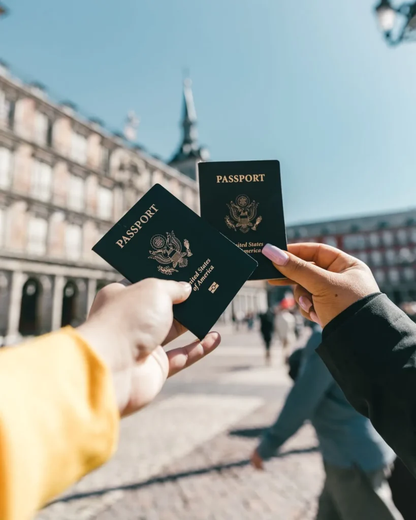 passport airport travel couple