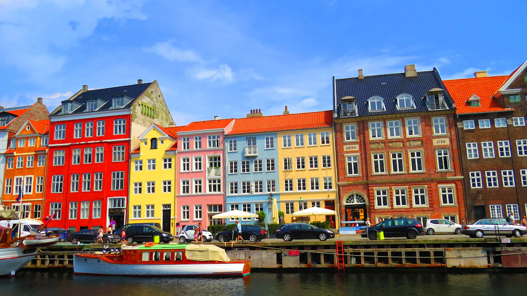 Colorful waterfront houses along Nyhavn harbor in Copenhagen, a Baltic cruise port