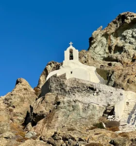 Whitewashed hilltop chapel